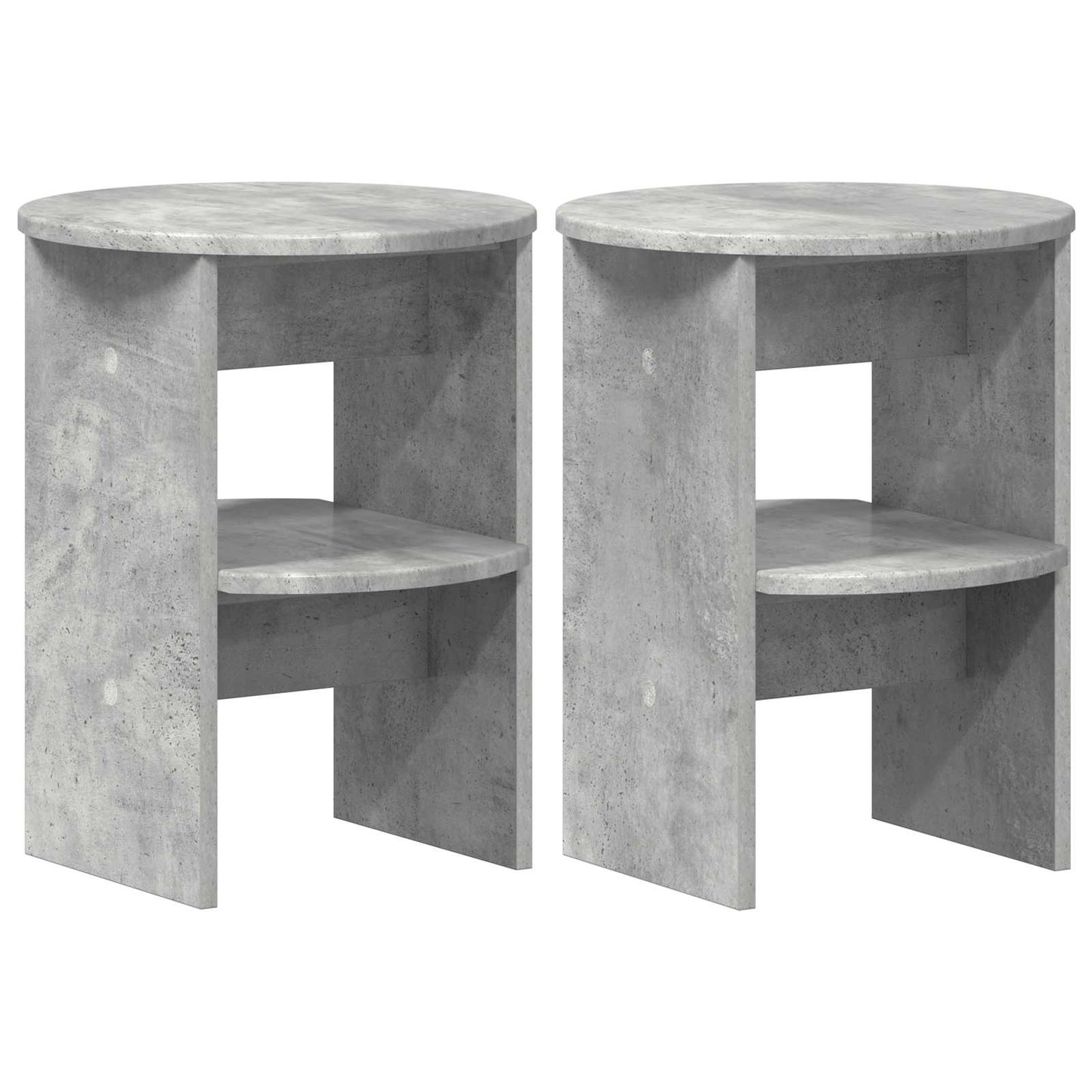 Seitenschrank 2 stk. Betongrau Ø40 x 50 cm Holzwerkstoff
