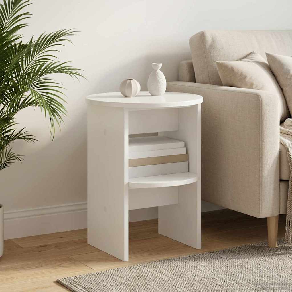 Seitenschrank Hochglanz Weiß Ø40 x 50 cm Holzwerkstoff