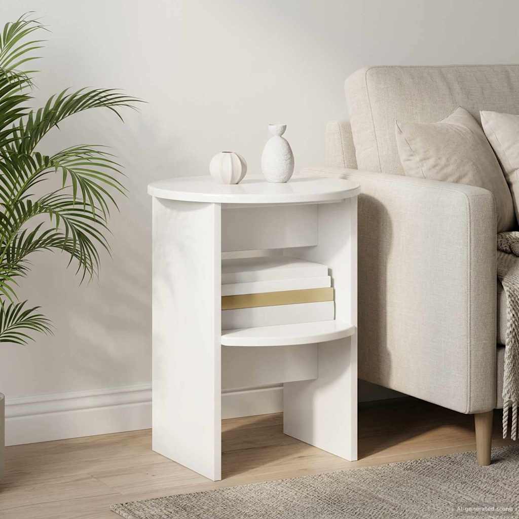 Seitenschrank 2 stk. Hochglanz Weiß Ø40 x 50 cm Holzwerkstoff