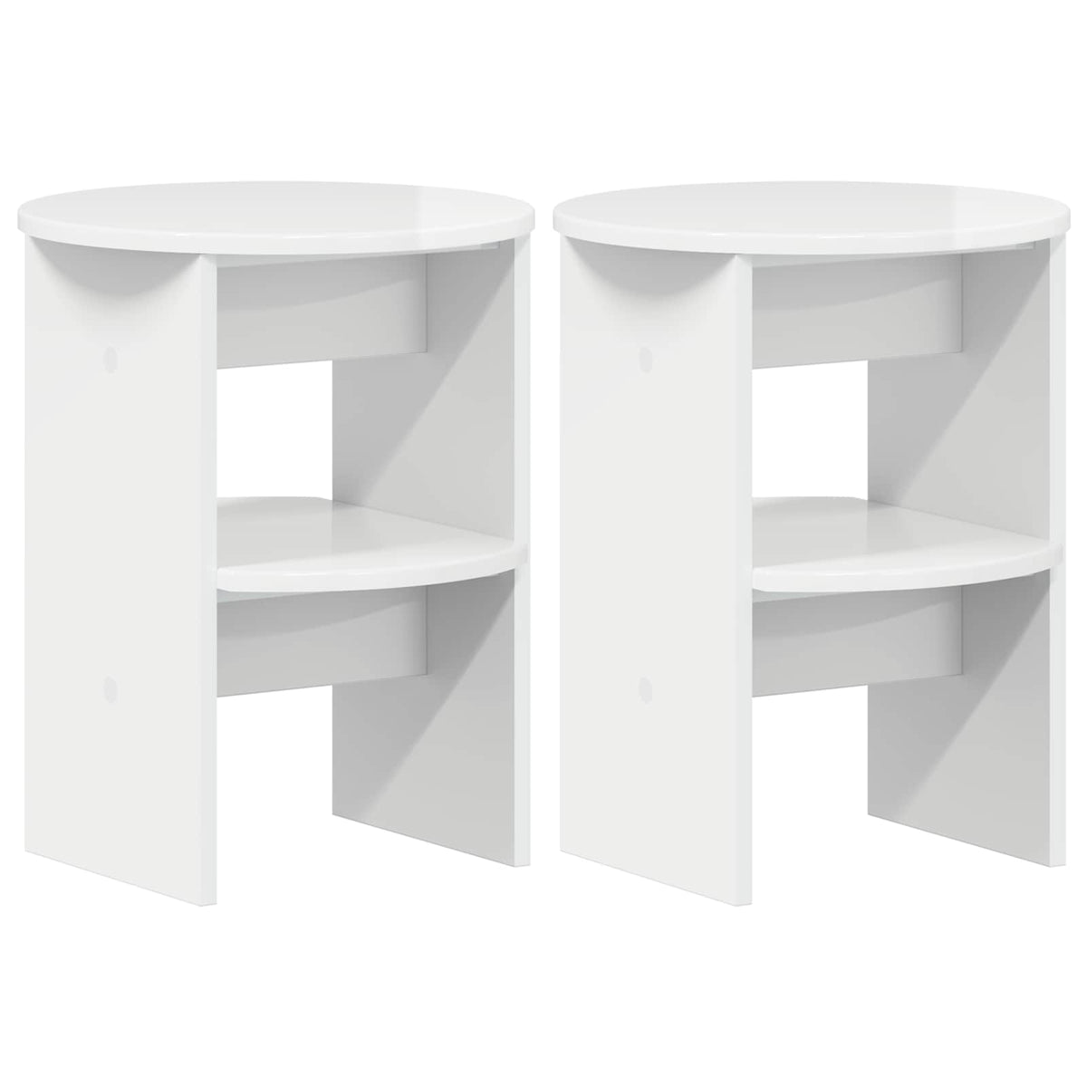 Seitenschrank 2 stk. Hochglanz Weiß Ø40 x 50 cm Holzwerkstoff