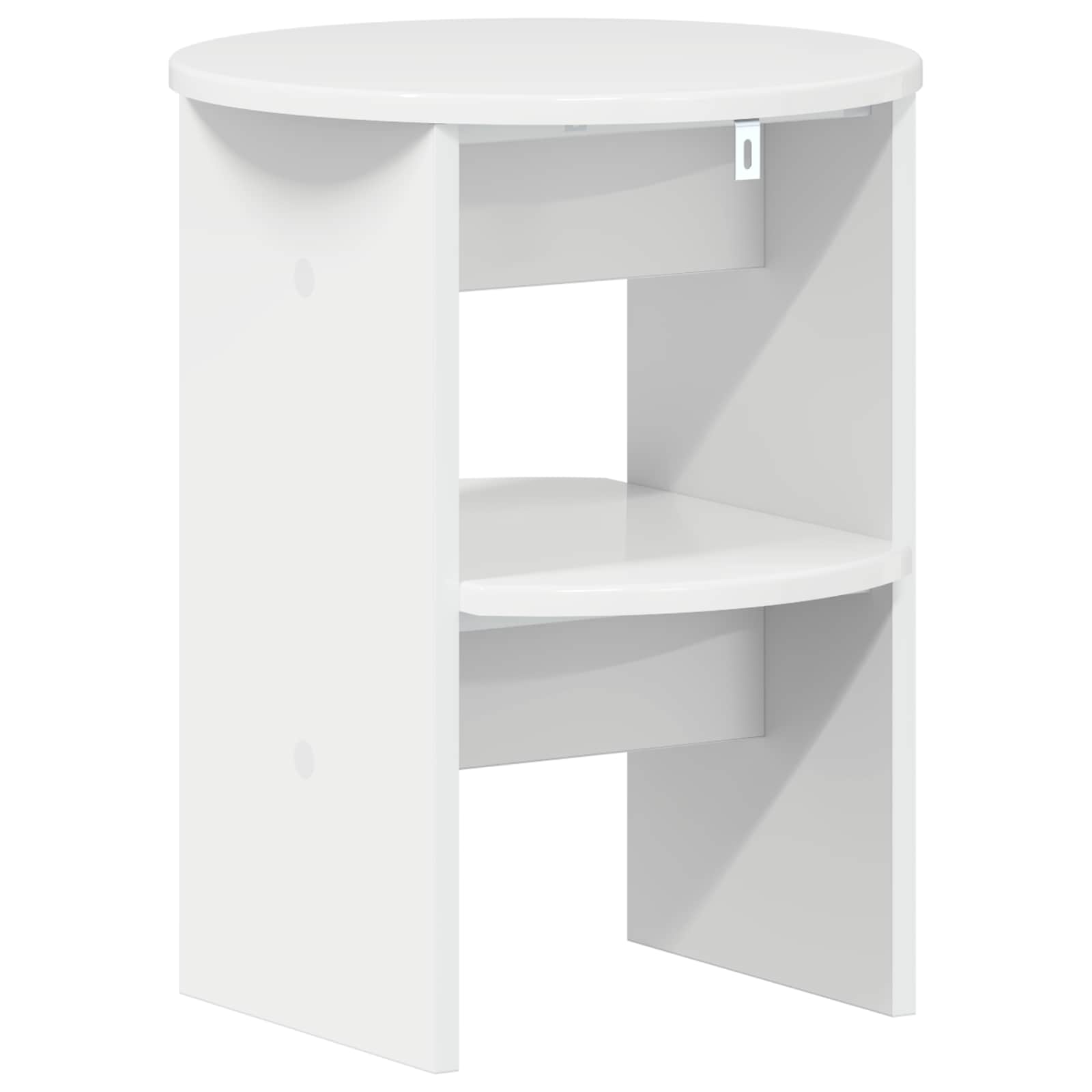 Seitenschrank 2 stk. Hochglanz Weiß Ø40 x 50 cm Holzwerkstoff