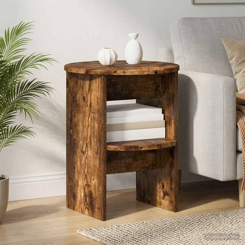 Seitenschrank 2 stk. Geräucherte Eiche Ø40 x 50 cm