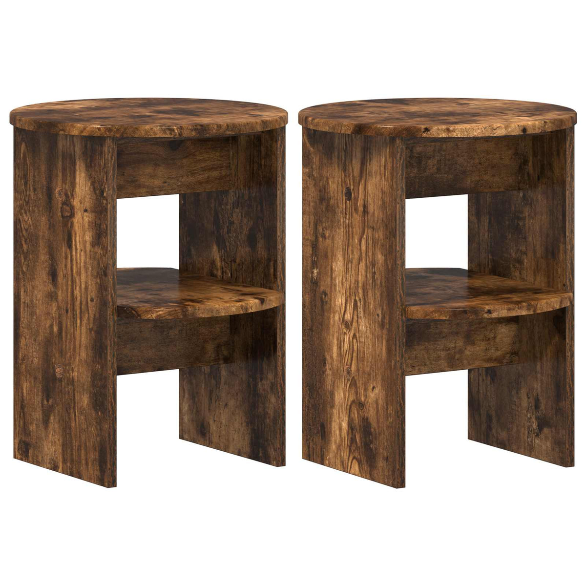 Seitenschrank 2 stk. Geräucherte Eiche Ø40 x 50 cm