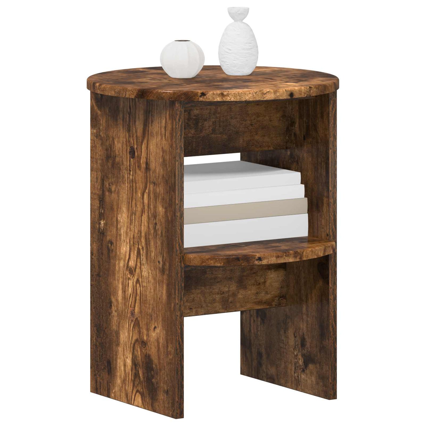 Seitenschrank 2 stk. Geräucherte Eiche Ø40 x 50 cm