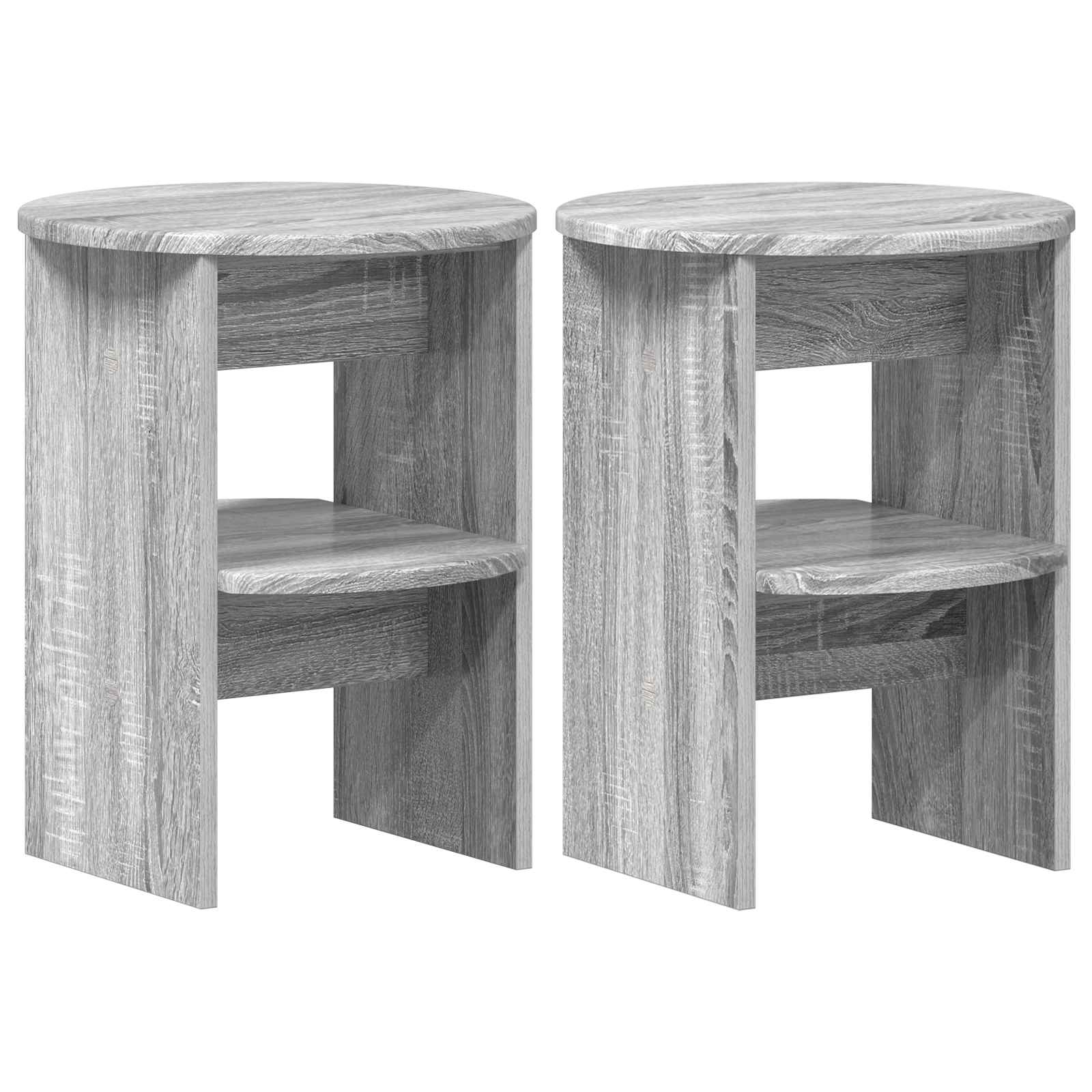 Seitenschrank 2 stk. Graues Sonoma Ø40 x 50 cm Holzwerkstoff