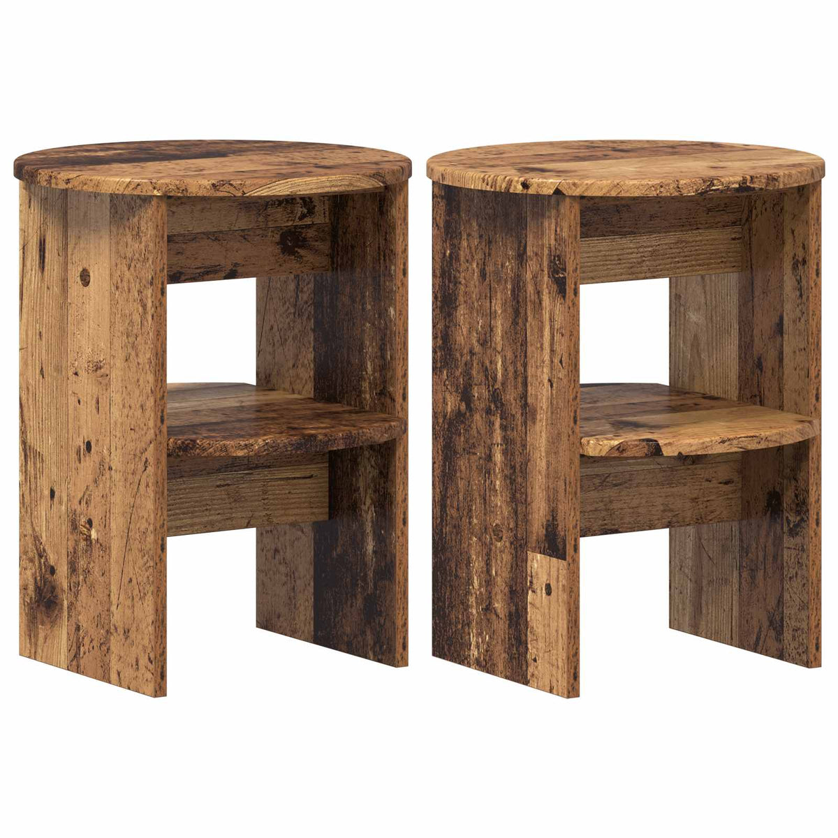 Seitenschrank 2 stk. Altholz Ø40 x 50 cm Holzwerkstoff