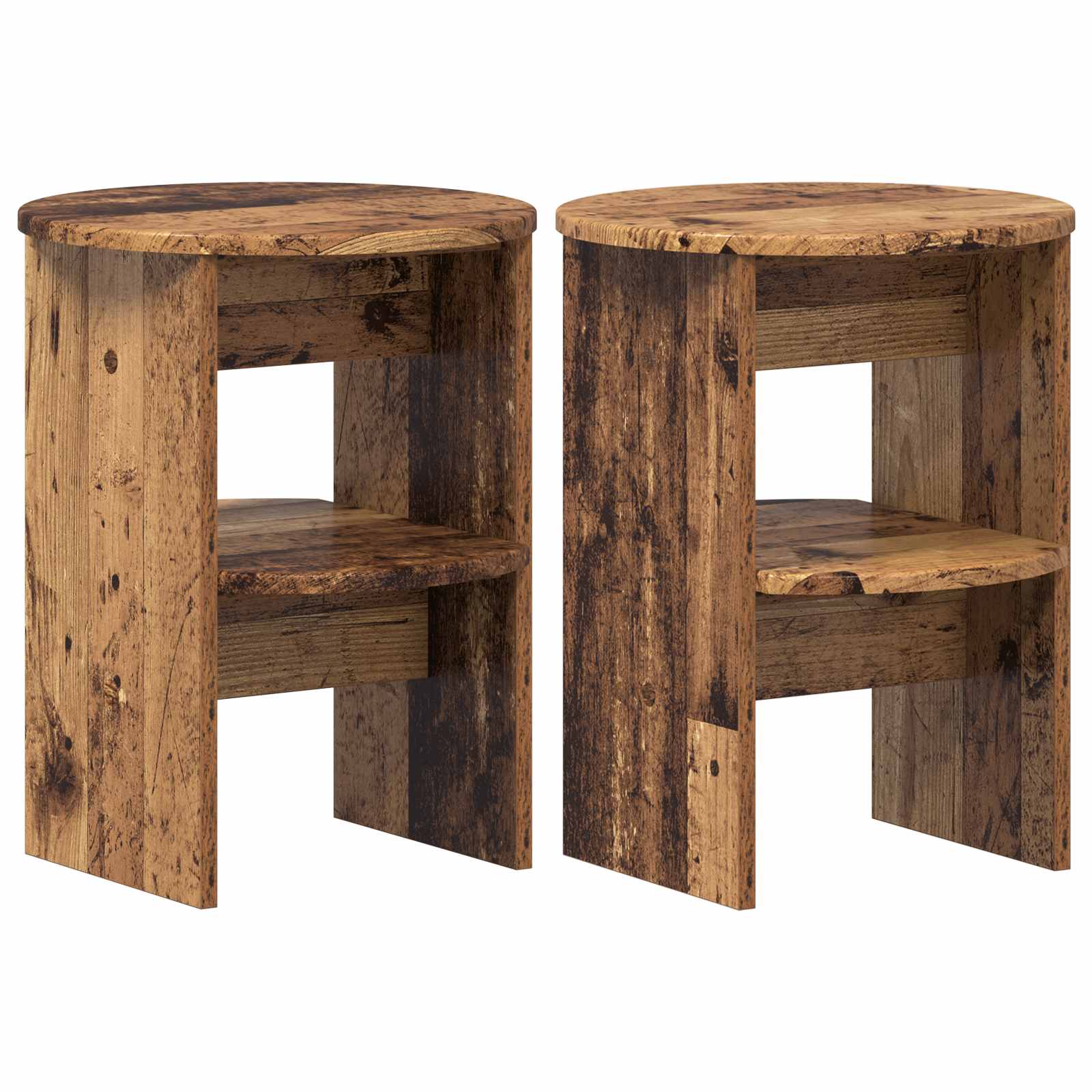 Seitenschrank 2 stk. Altholz Ø40 x 50 cm Holzwerkstoff