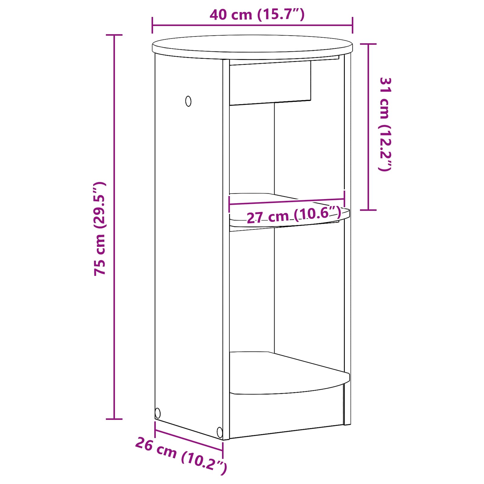 Seitenschrank Schwarz Holzwerkstoff