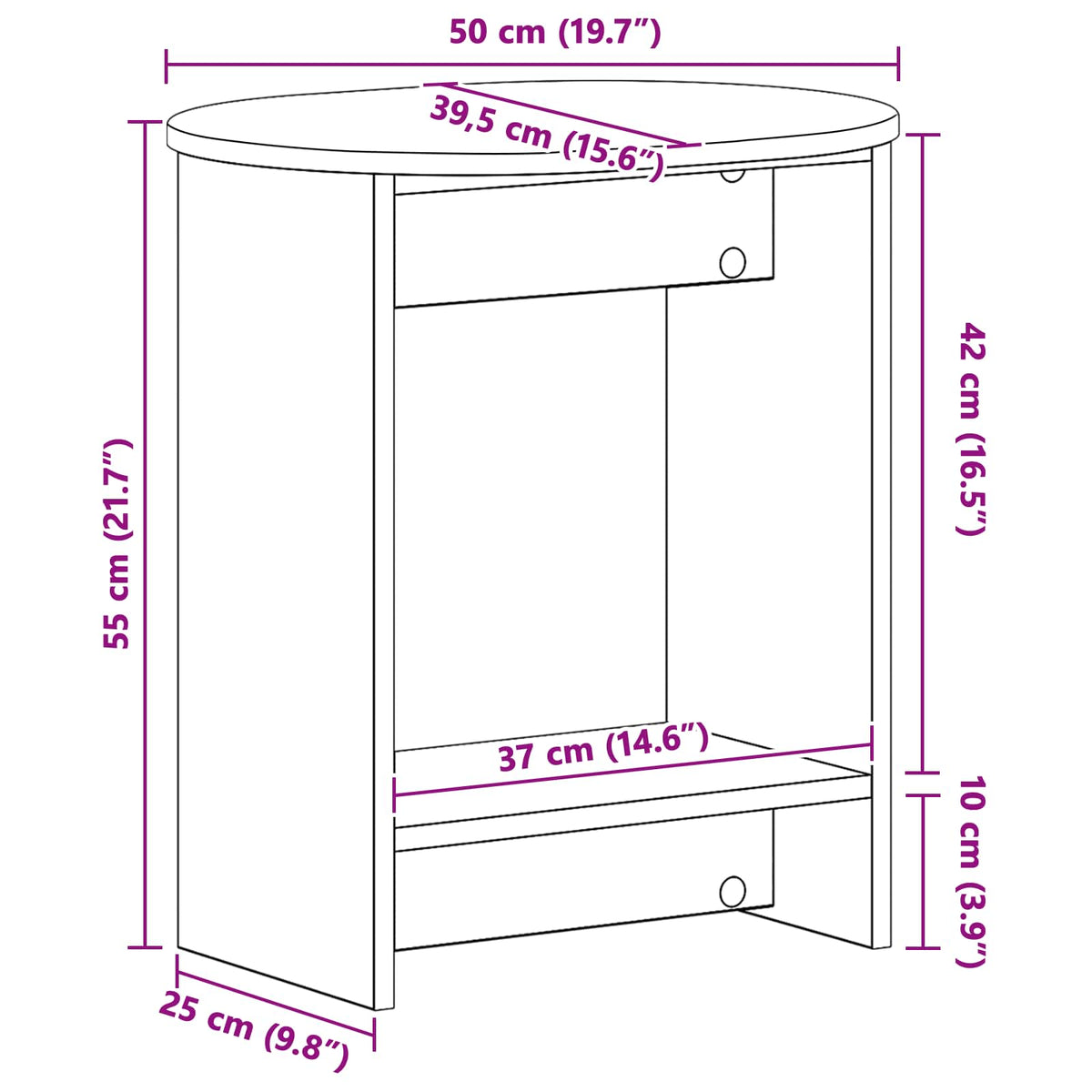 Beistelltisch Betongrau 50 x 39,5 x 55 cm Holzwerkstoff