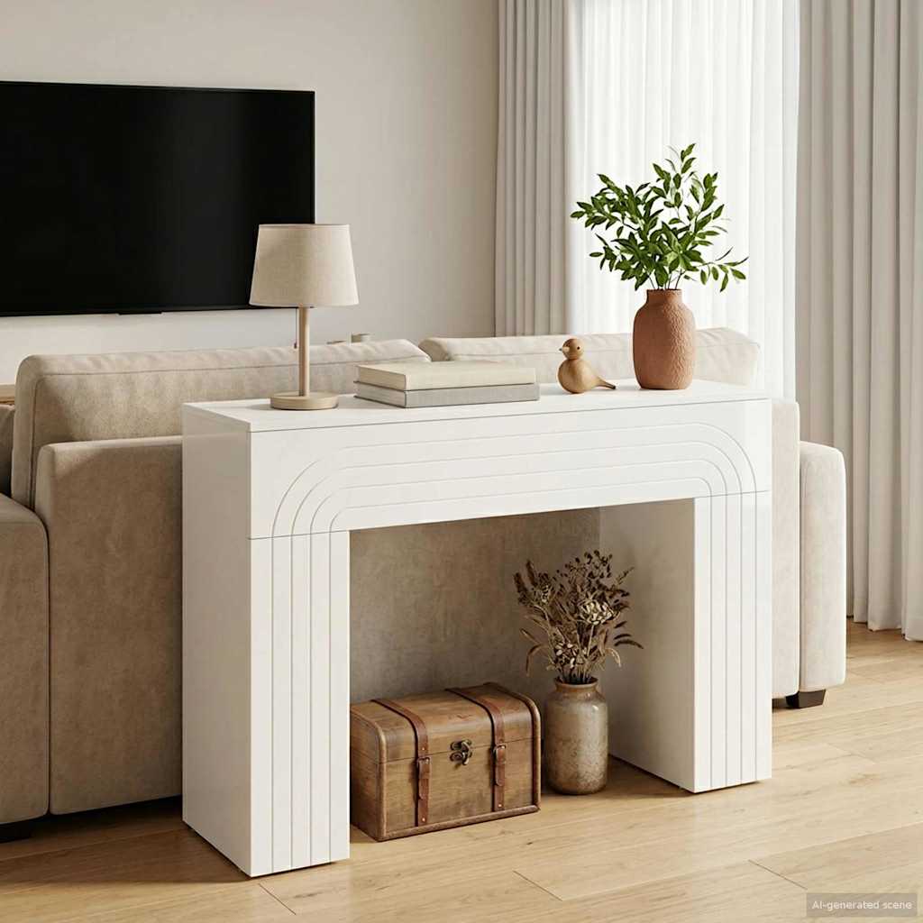 Couchtisch Hochglanz Weiß 102 x 35 x 75 cm Holzwerkstoff