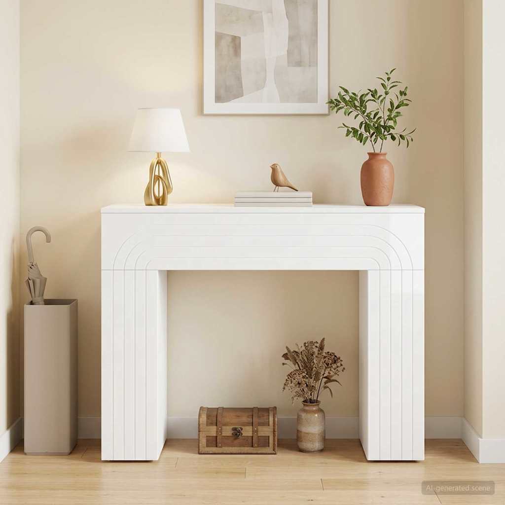 Couchtisch Hochglanz Weiß 102 x 35 x 75 cm Holzwerkstoff