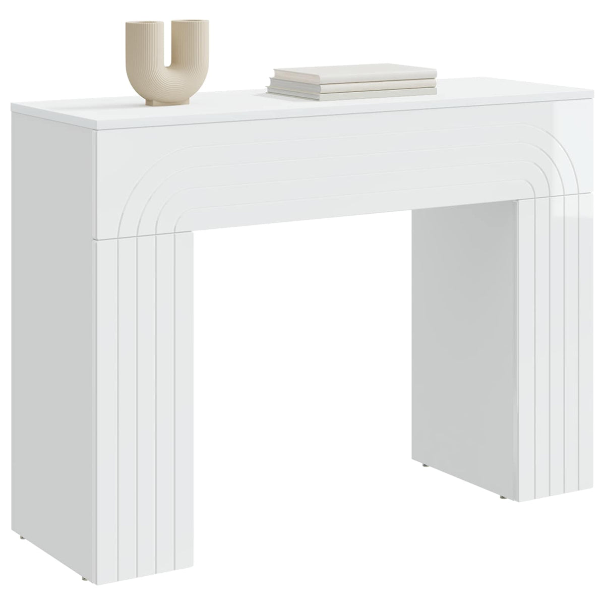 Couchtisch Hochglanz Weiß 102 x 35 x 75 cm Holzwerkstoff
