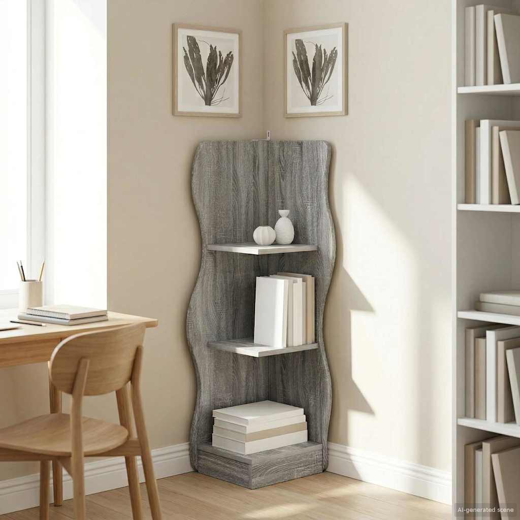Eckregal Sonoma-Grau 34 x 33 x 102 cm Holzwerkstoff