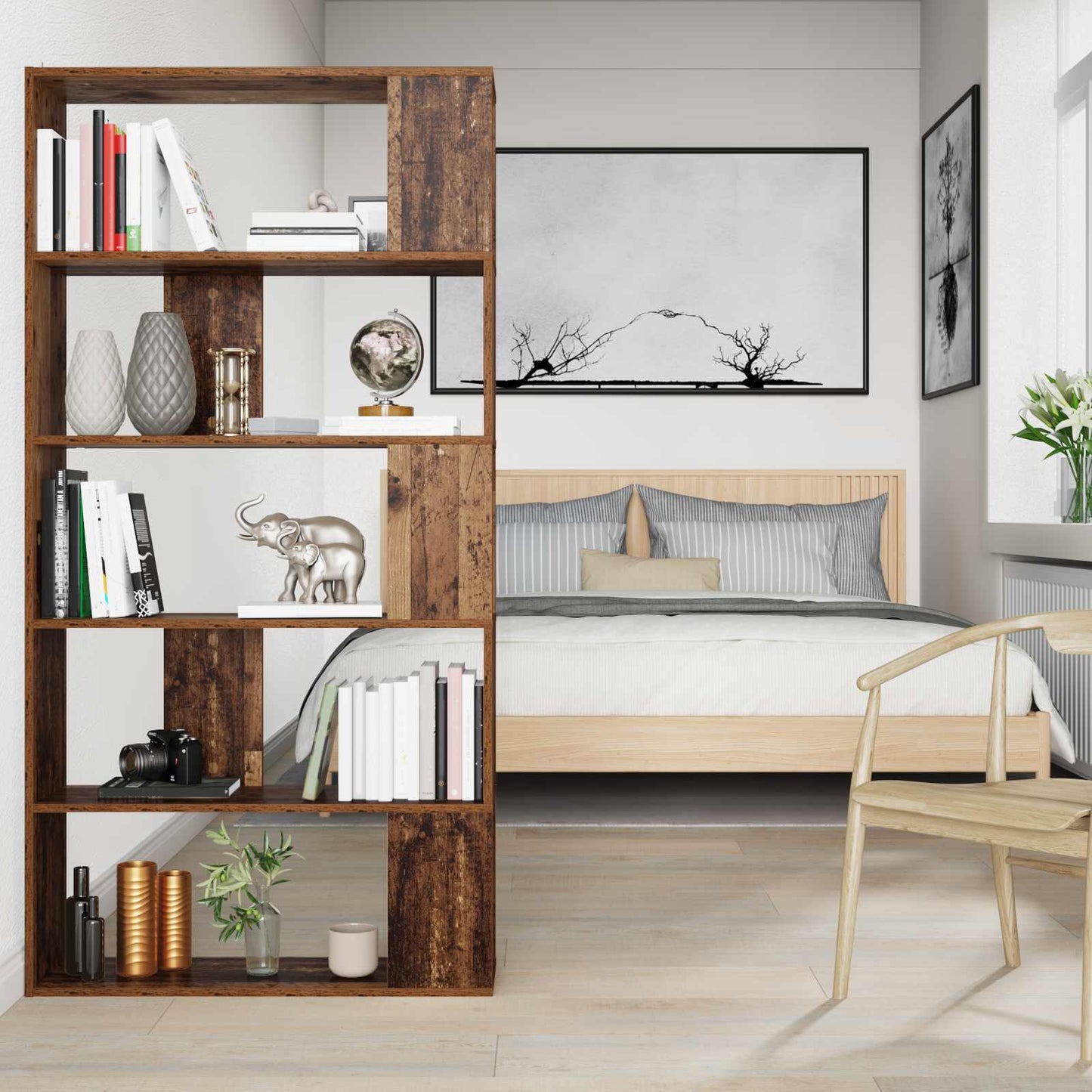 Bücherregal 80 x 24 x 159 cm Holzwerkstoff Altholz