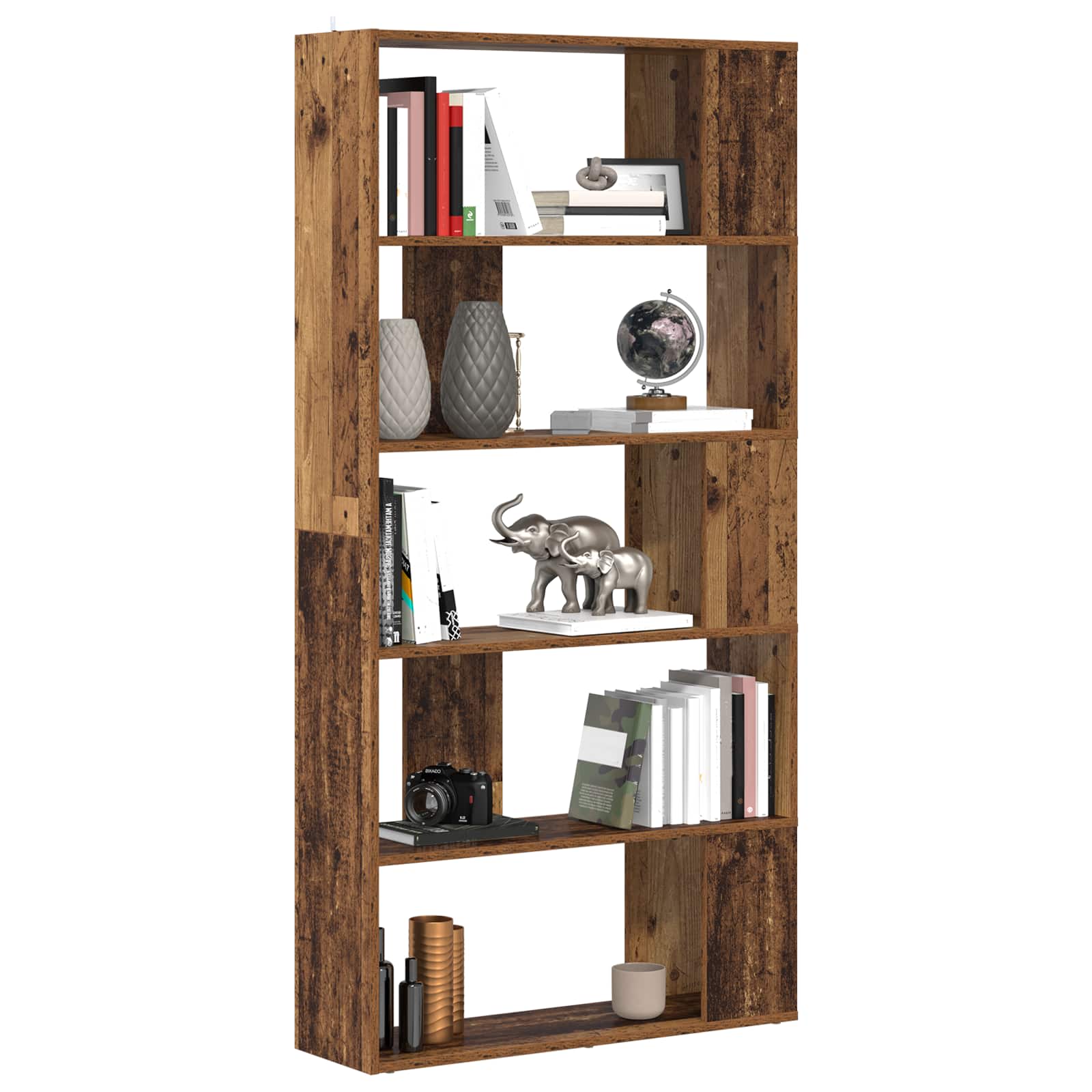 Bücherregal 80 x 24 x 159 cm Holzwerkstoff Altholz
