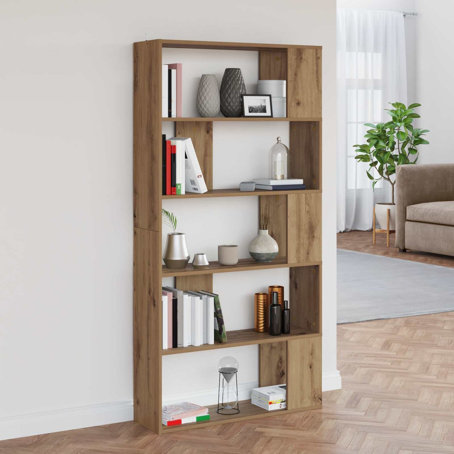 Bücherregal 80 x 24 x 159 cm Holzwerkstoff Artisan-Eiche