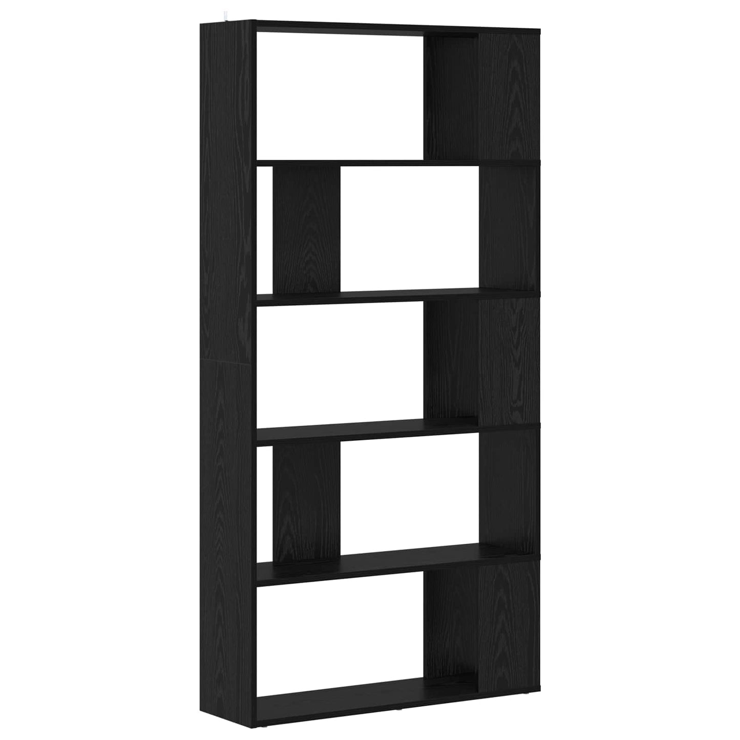 Bücherregal 80 x 24 x 159 cm Holzwerkstoff Schwarz Eichen-Optik