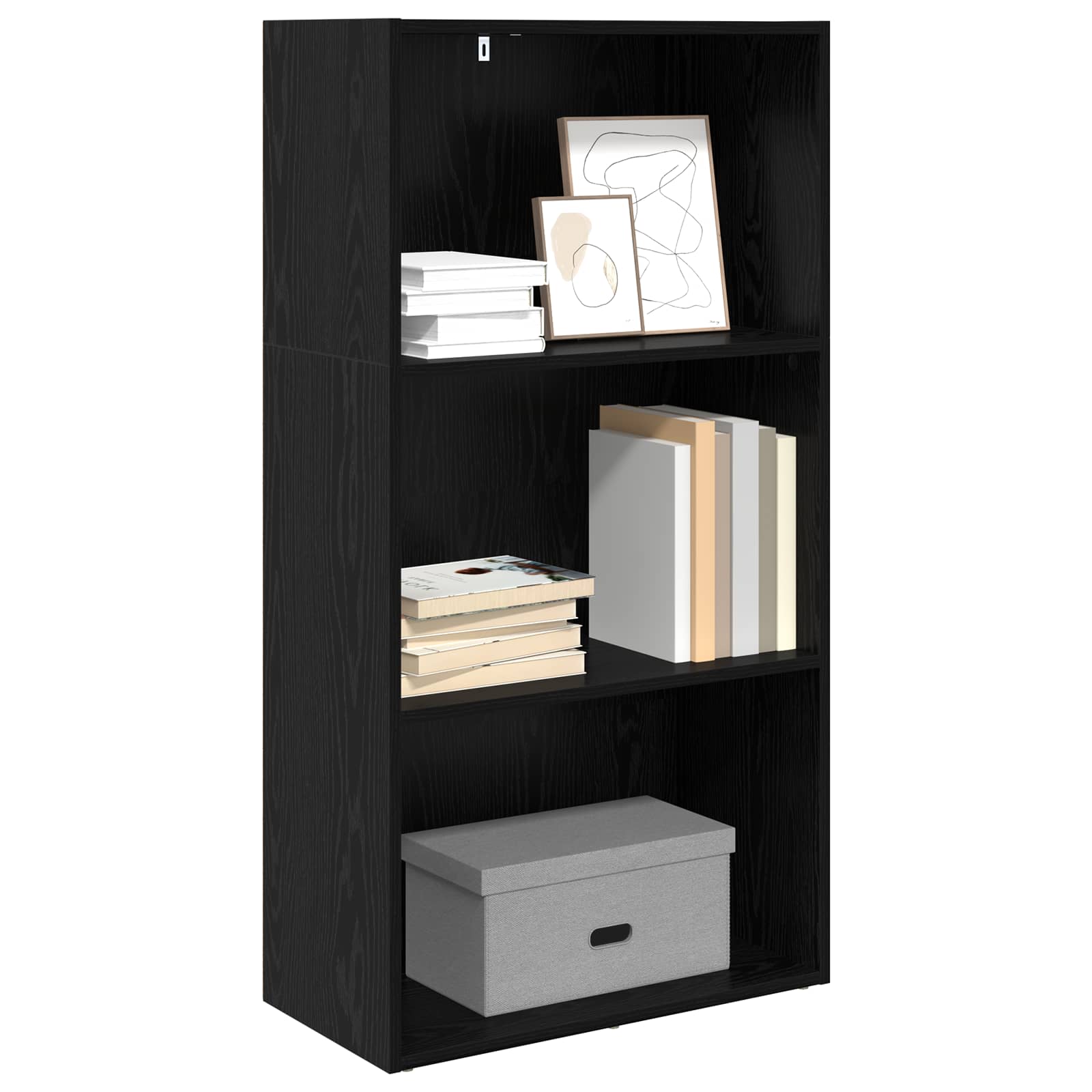 Bücherregal 60 x 30 x 114 cm Holzwerkstoff Schwarz Eichen-Optik