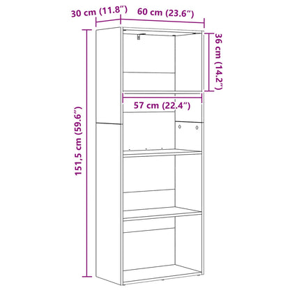 Freistehender Stauraum 60 x 30 x 151,5 cm Holzwerkstoff