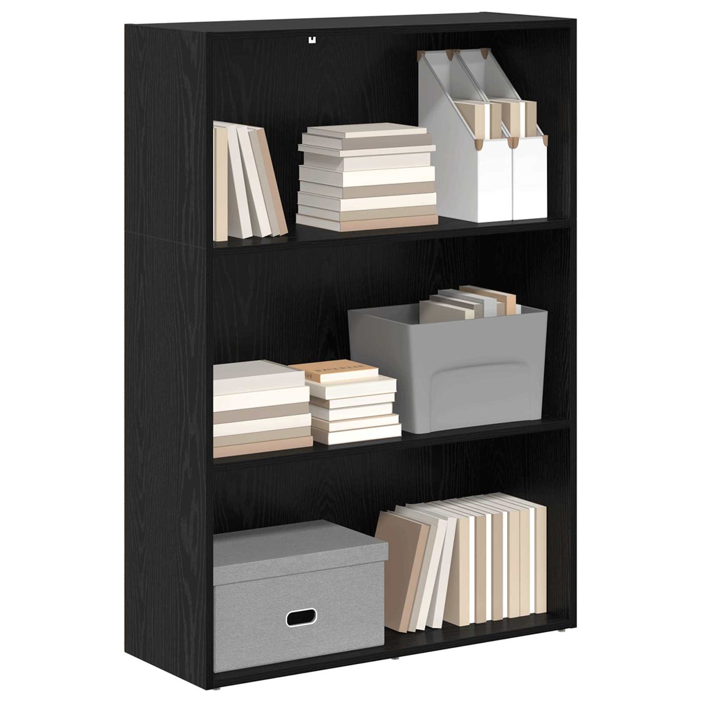 Bücherregal 80 x 30 x 114 cm Holzwerkstoff Schwarz Eichen-Optik