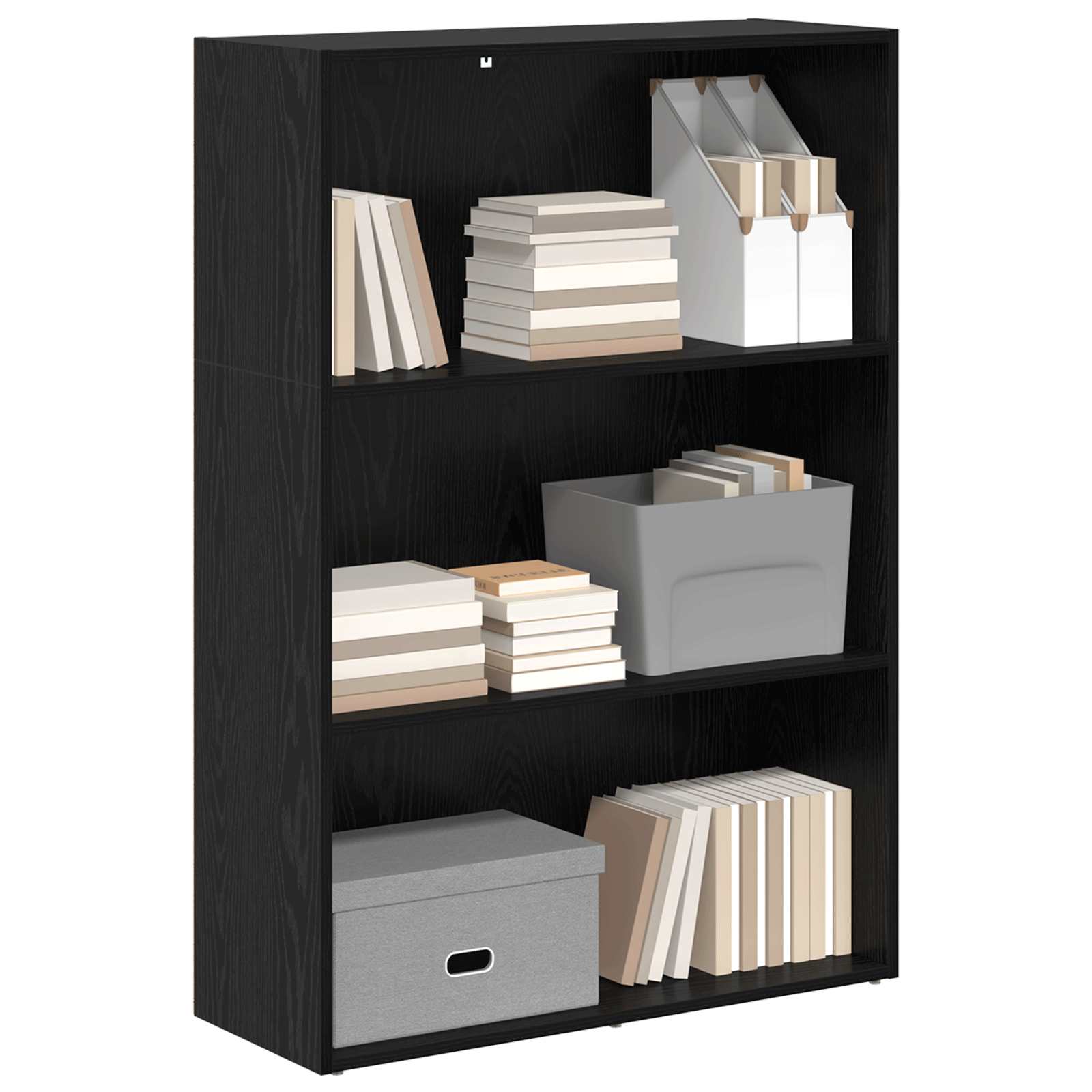Bücherregal 80 x 30 x 114 cm Holzwerkstoff Schwarz Eichen-Optik