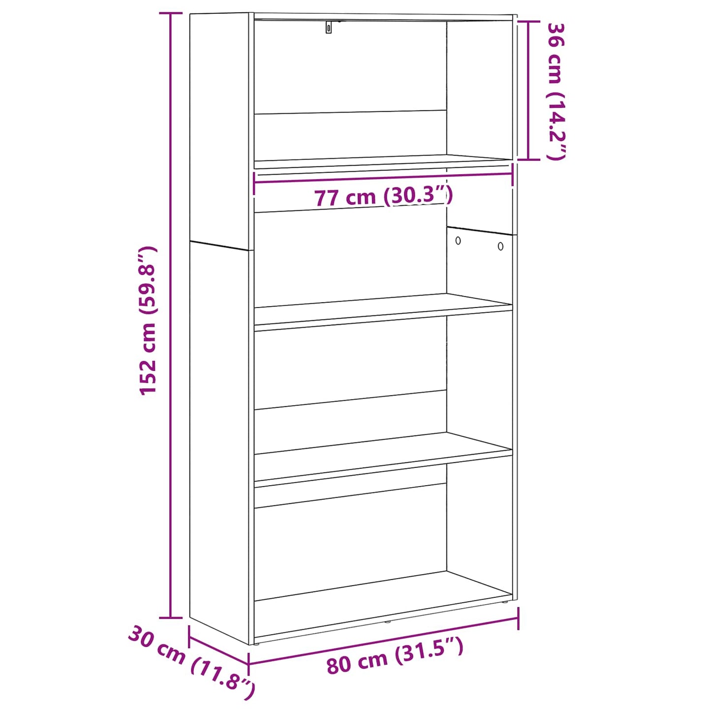 Freistehender Stauraum 30 x 40 x 114 cm Holzwerkstoff