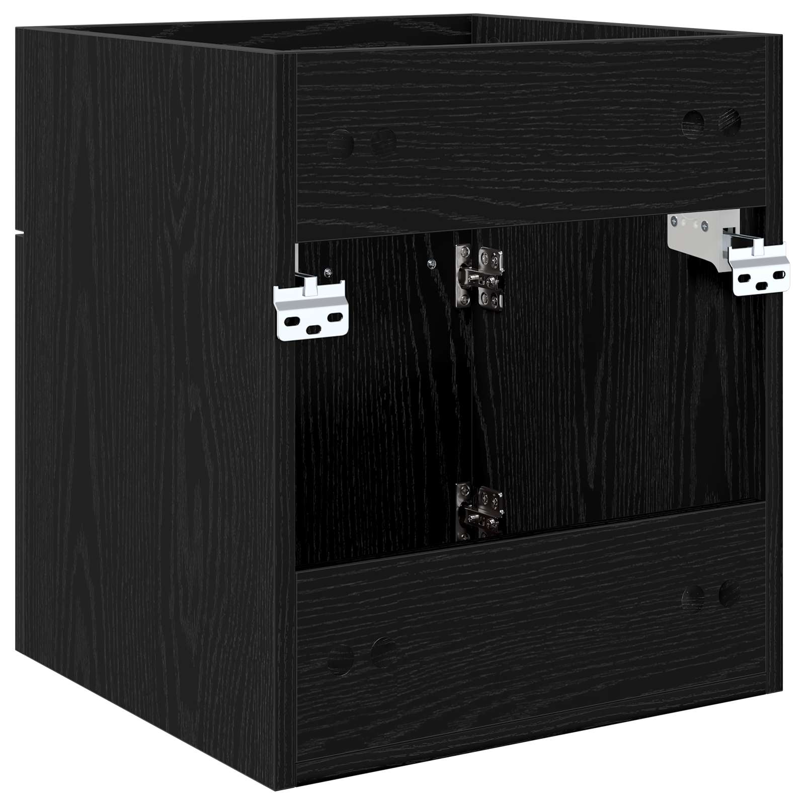 Waschbeckenunterschrank Schwarz Eichen-Optik 41 x 38,5 x 46 cm