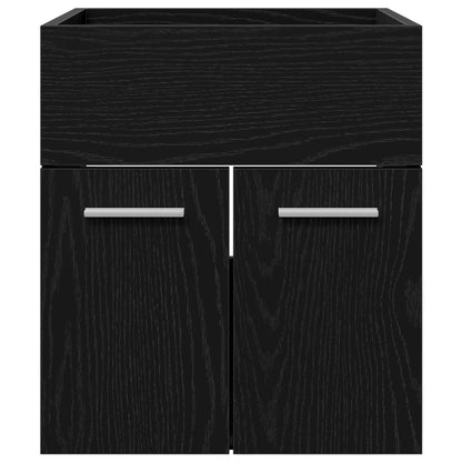 Waschbeckenunterschrank Schwarz Eichen-Optik 41 x 38,5 x 46 cm