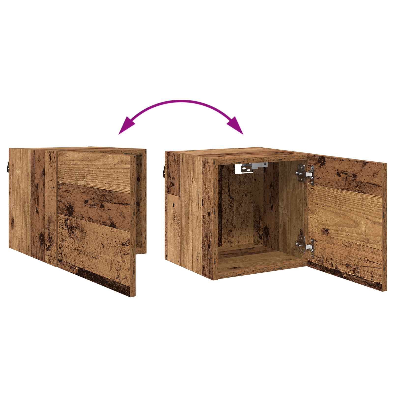 Wandmontiertes TV-Regal Altholz Holzwerkstoff