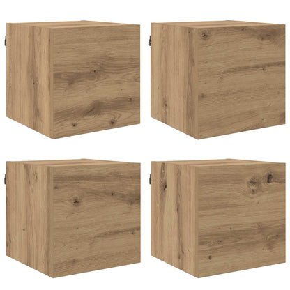 Wandmontiertes TV-Regal Artisan-Eiche Holzwerkstoff