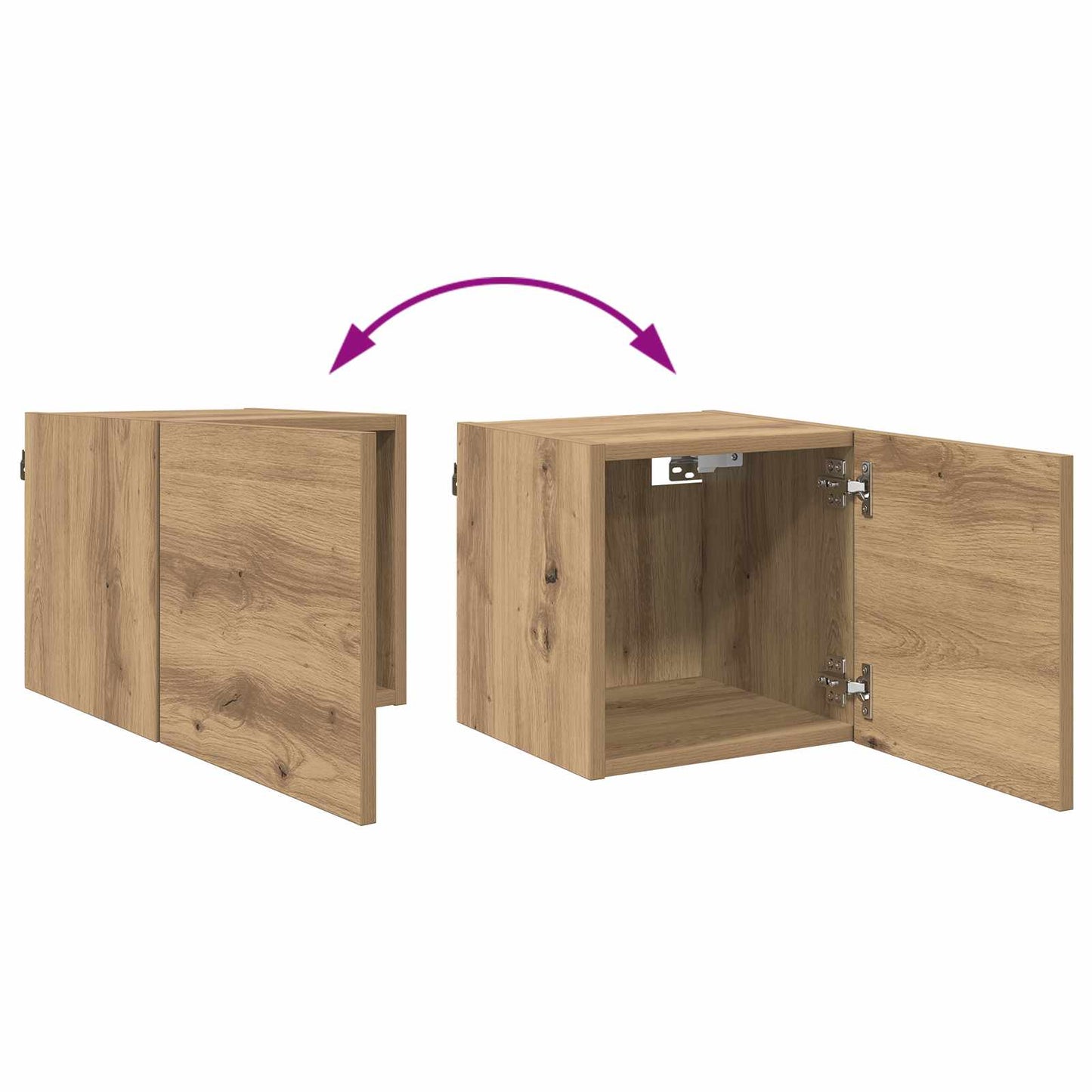 Wandmontiertes TV-Regal Artisan-Eiche Holzwerkstoff