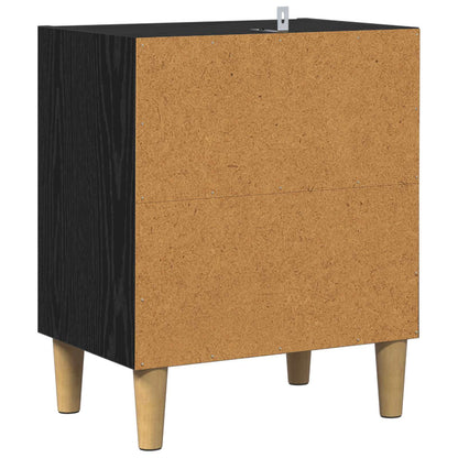 Bettschrank 2 Stk. Schwarz Eichen-Optik 40 x 30 x 50 cm