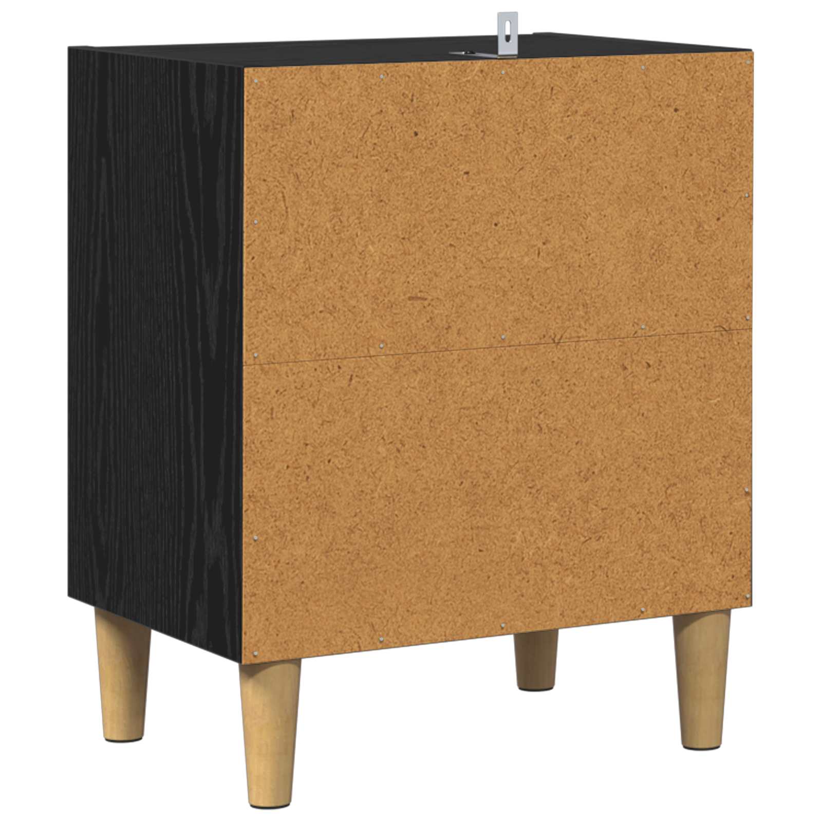 Bettschrank 2 Stk. Schwarz Eichen-Optik 40 x 30 x 50 cm