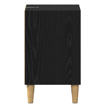 Bettschrank 2 Stk. Schwarz Eichen-Optik 40 x 30 x 50 cm