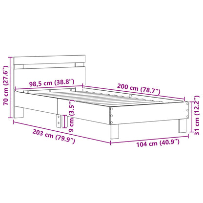 Bettrahmen Altholz 98,5 x 200 cm Holzwerkstoff