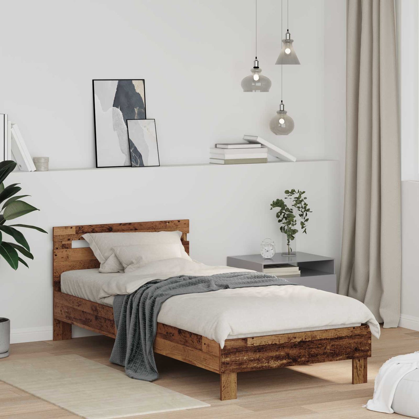 Bettrahmen Altholz 75 x 190 cm Holzwerkstoff