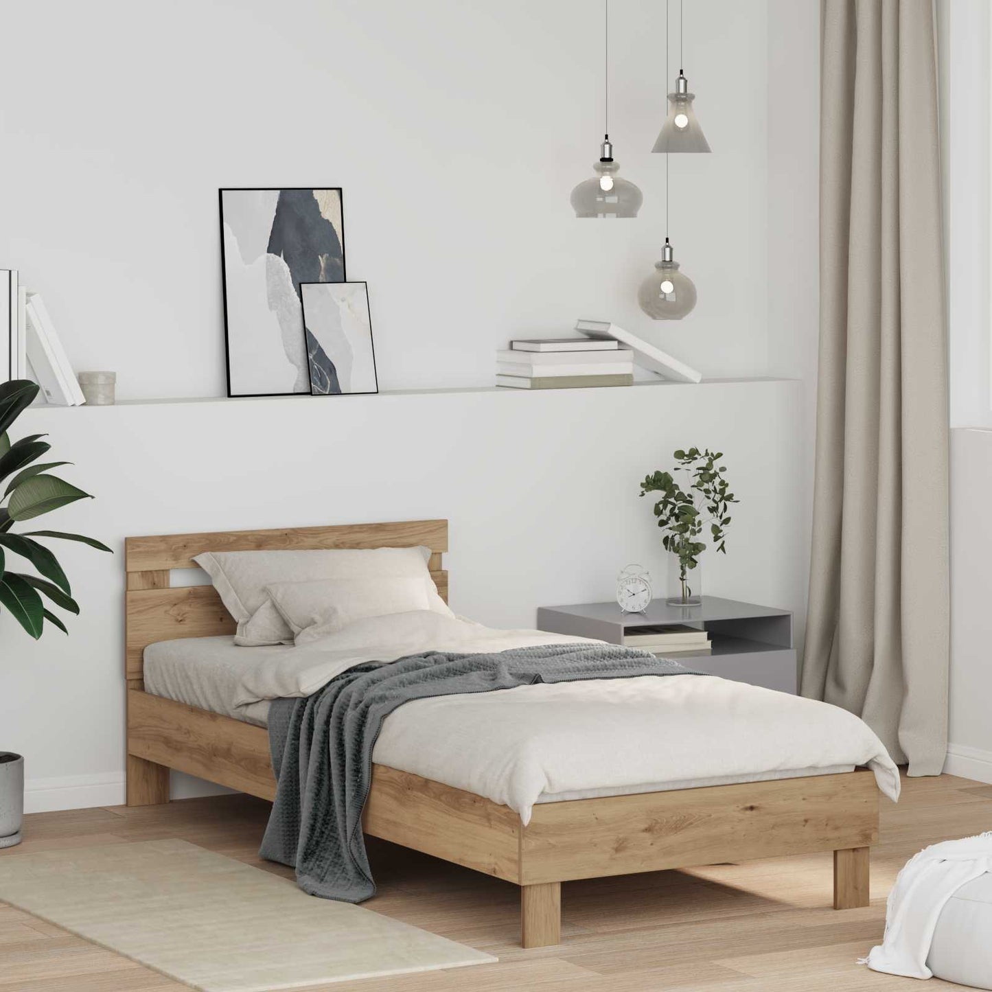 Bettrahmen Artisan-Eiche 75 x 190 cm Holzwerkstoff