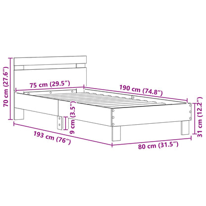 Bettrahmen Artisan-Eiche 75 x 190 cm Holzwerkstoff