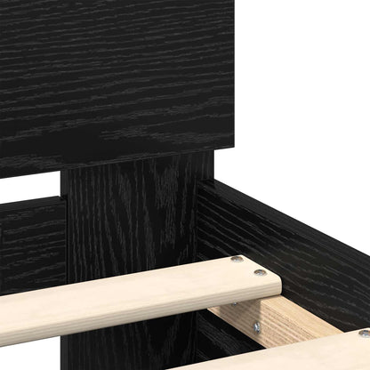 Bettrahmen Schwarz Eichen-Optik 75 x 190 cm Holzwerkstoff