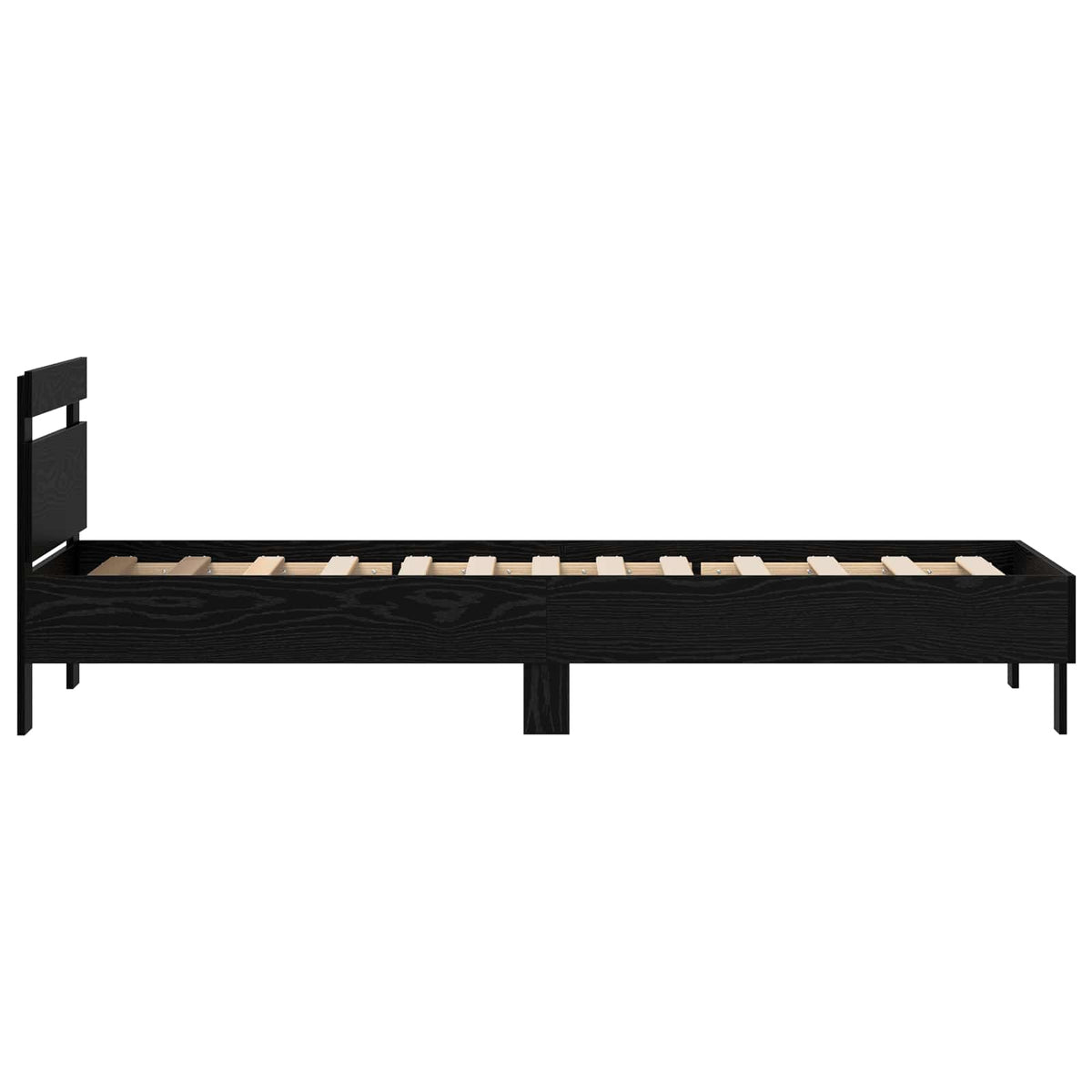 Bettrahmen Schwarz Eichen-Optik 75 x 190 cm Holzwerkstoff