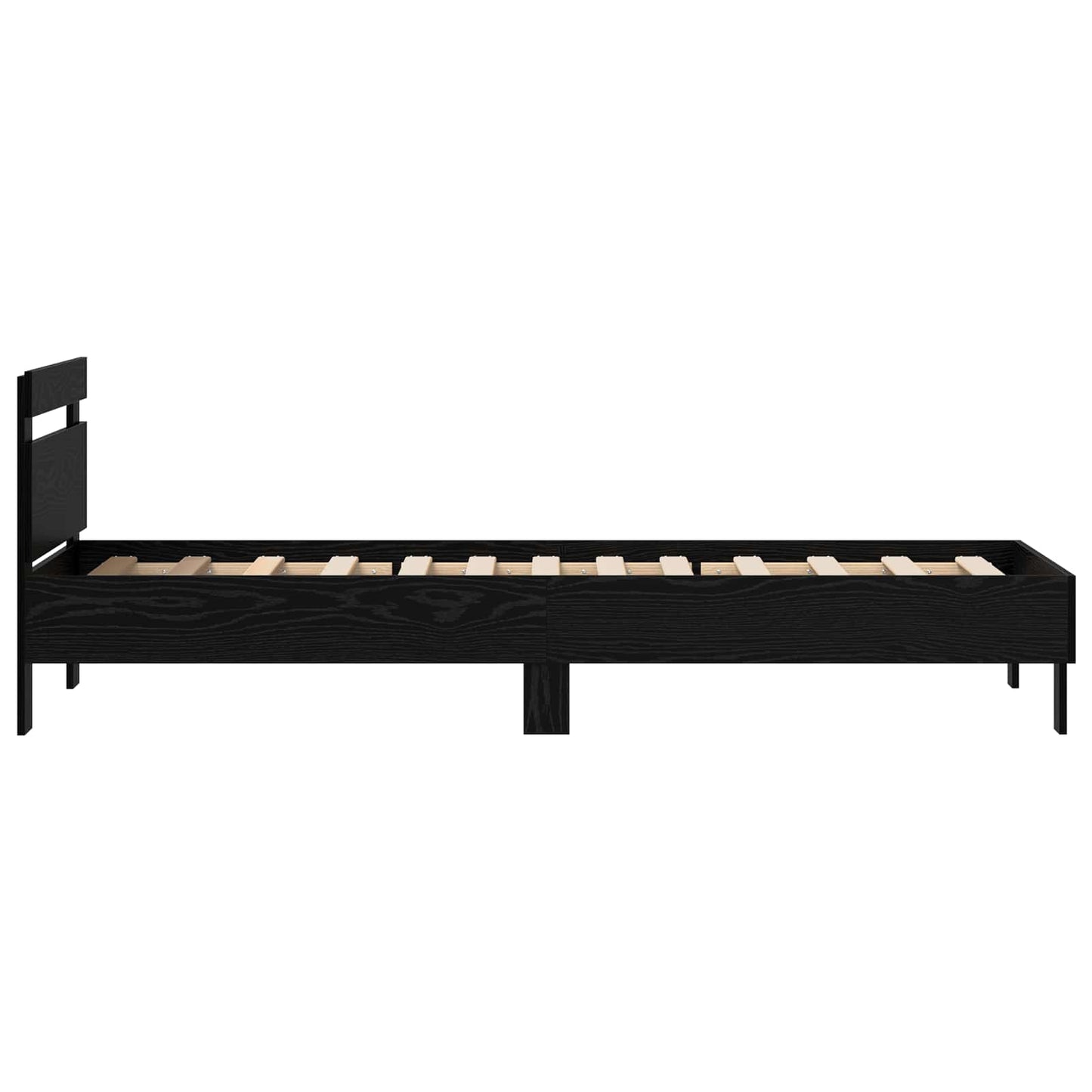 Bettrahmen Schwarz Eichen-Optik 75 x 190 cm Holzwerkstoff