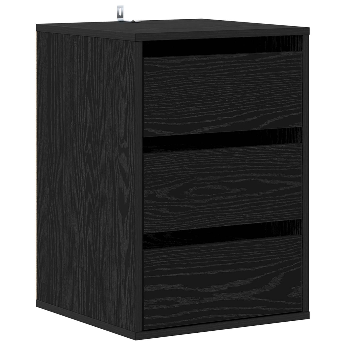 Schubladenschrank 3-Schublade Schwarz Eichen-Optik