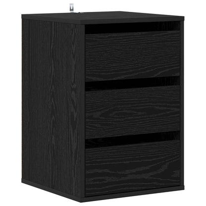 Schubladenschrank 3-Schublade Schwarz Eichen-Optik