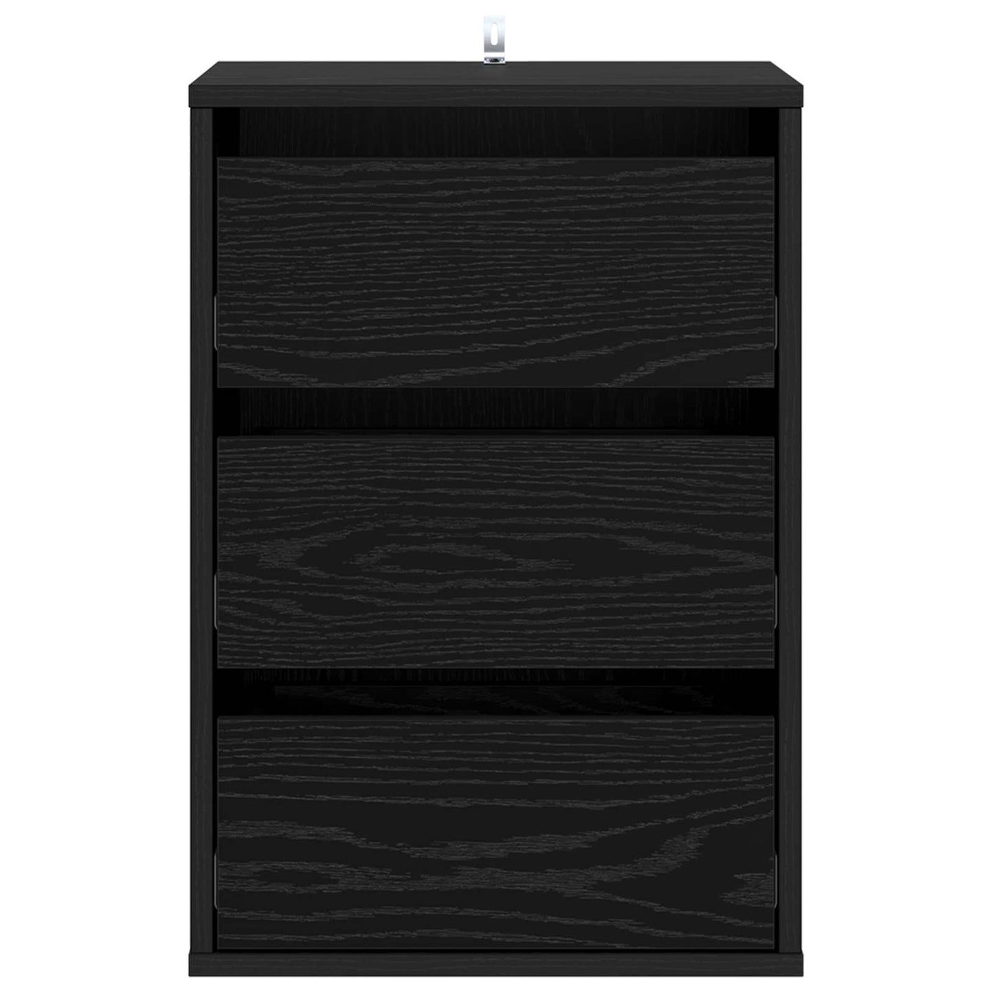 Schubladenschrank 3-Schublade Schwarz Eichen-Optik