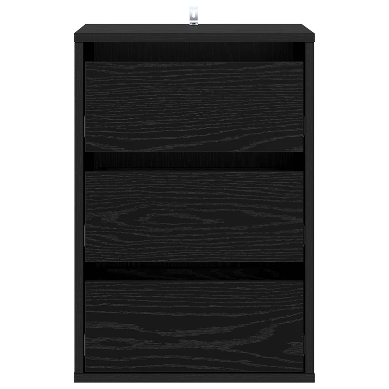 Schubladenschrank 3-Schublade Schwarz Eichen-Optik