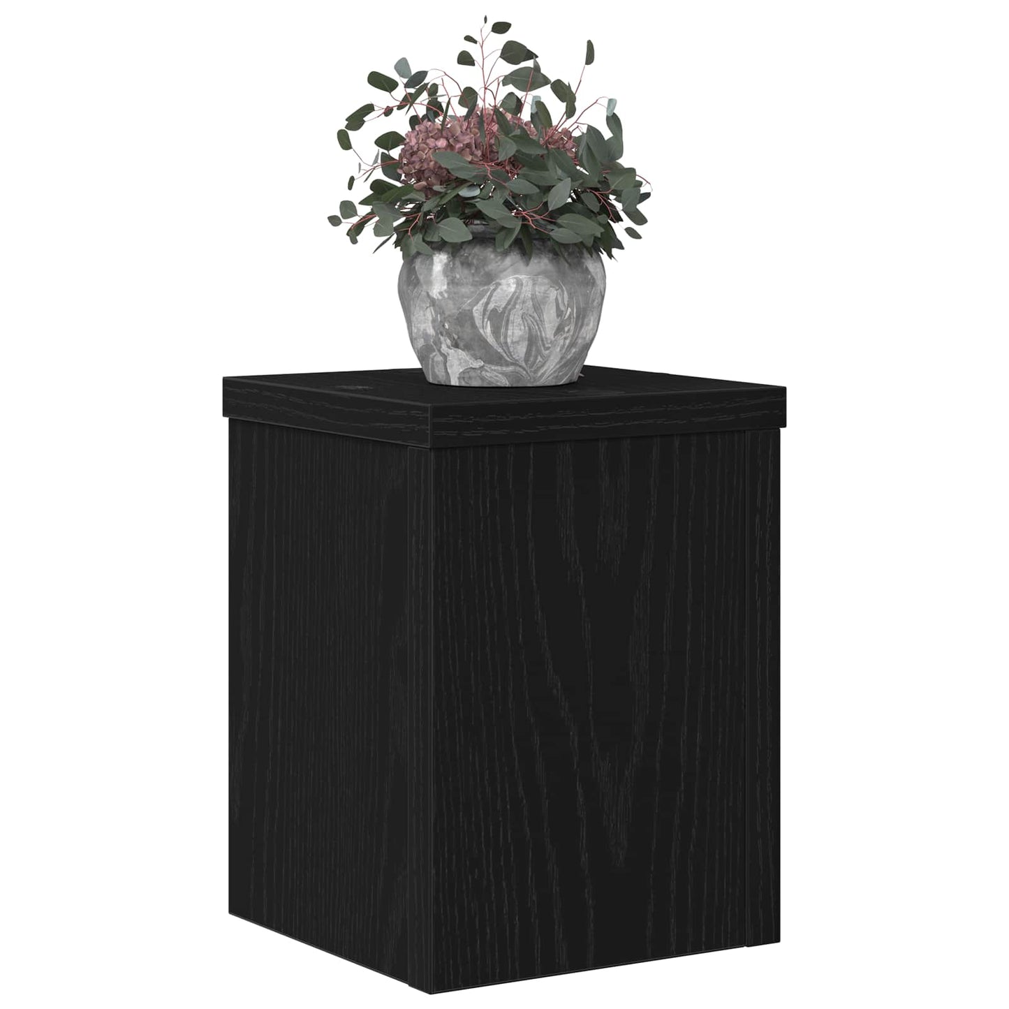 Pflanzenständer 2 Stk. Schwarz Eichen-Optik 15 x 15 x 20 cm