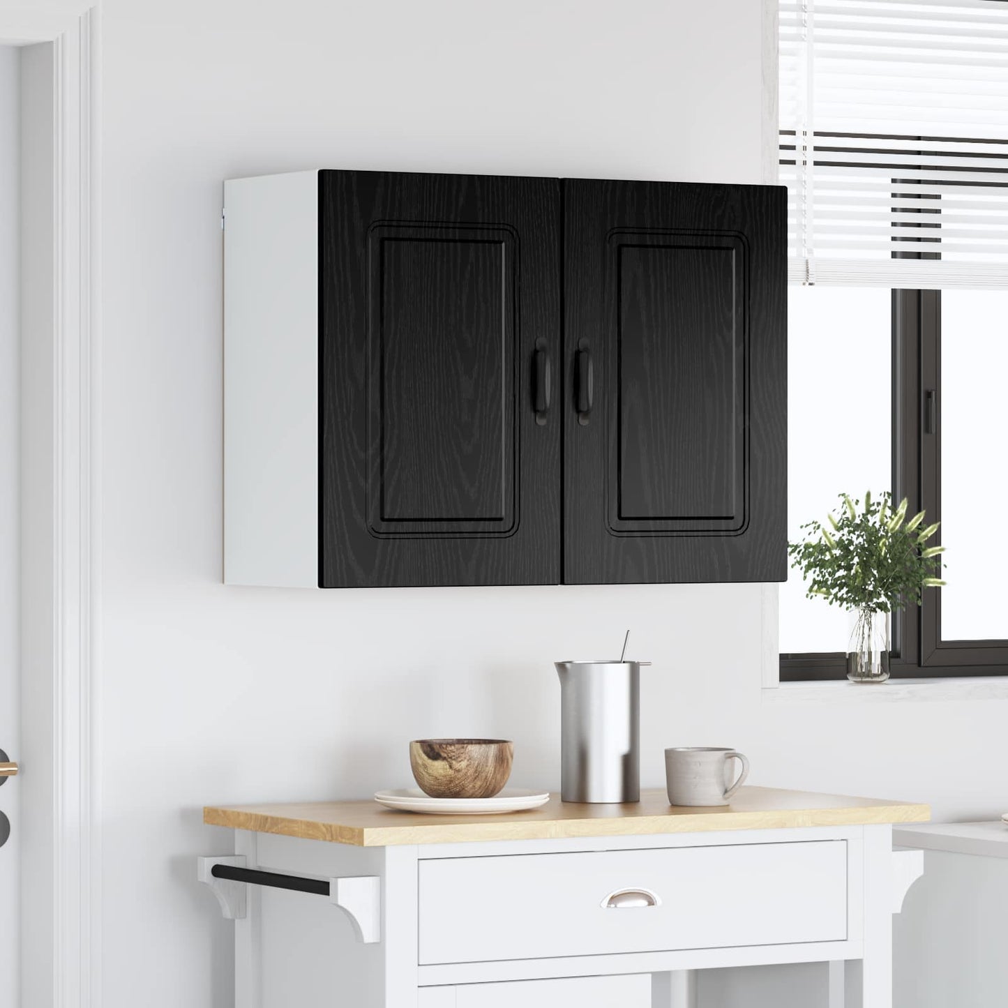 Geschirrspülerfront Kalmar Schwarz Eichen-Optik 80 x 31 x 60 cm