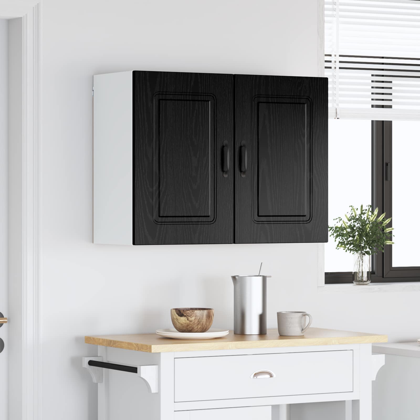 Geschirrspülerfront Kalmar Schwarz Eichen-Optik 80 x 31 x 60 cm