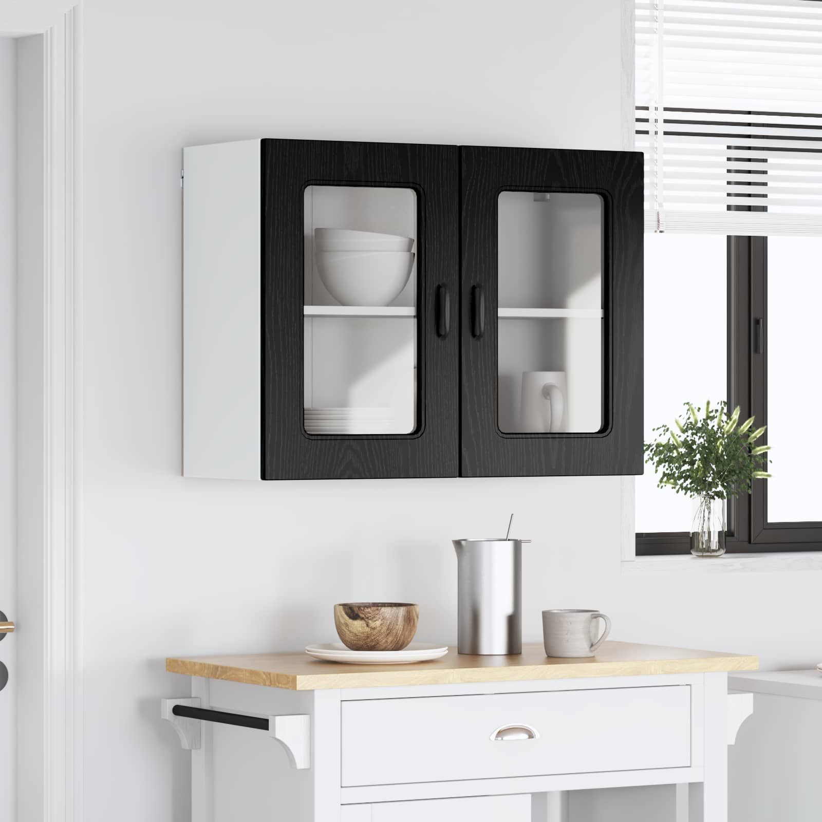 Geschirrspülerfront Kalmar Schwarz Eichen-Optik 80 x 31 x 60 cm