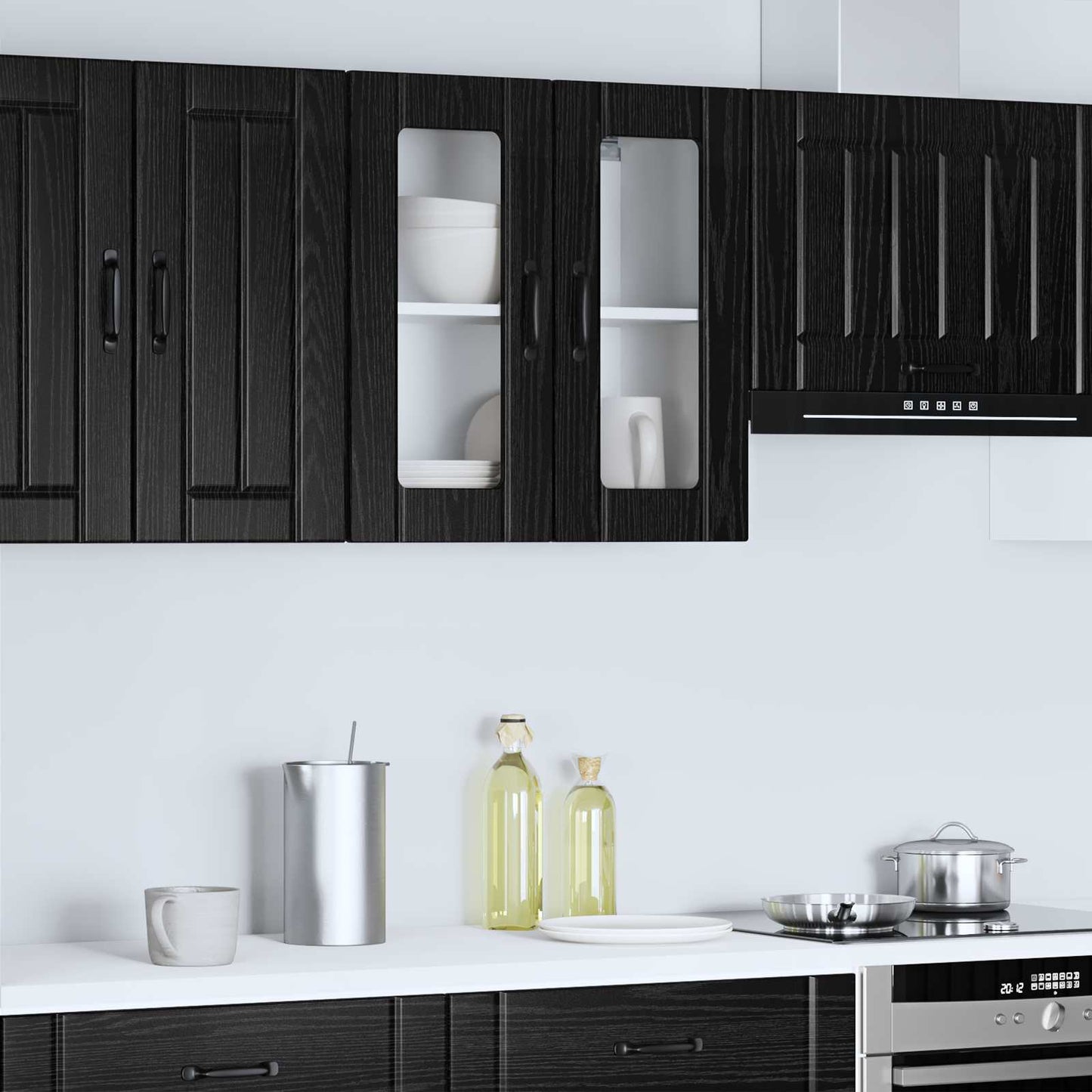 Wandglas-Schrank LUCCA Schwarze Eiche 60 x 31 x 60 cm